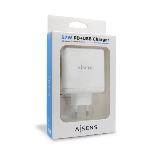 USB-laddare och vgg Aisens ASCH-2PD45A-W Vit 57 W USB-C (1 anta
