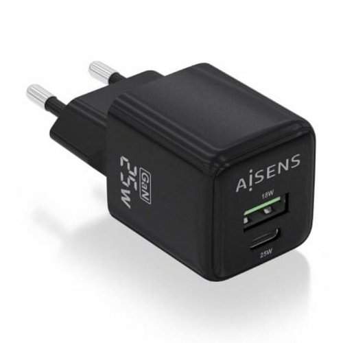Vggladdare Aisens ASCH-25W2P015-BK Svart 25 W