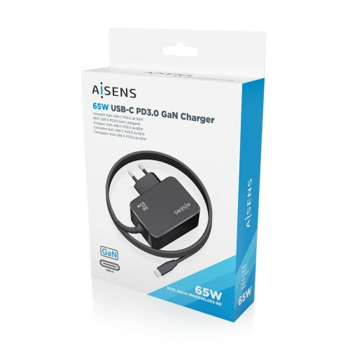 Vggladdare Aisens ASCH-1PD65WL033-BK Svart 65 W (1 antal)