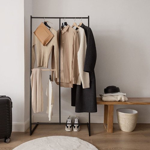 Hattstll Newlux Hangy One 15 Svart Metall 80 x 40 x 160 cm