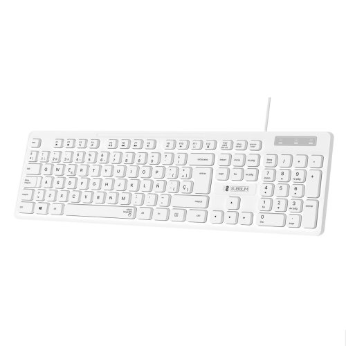 Tangentbord Subblim SUBKBC-0SSK51 Vit Qwerty Spanska