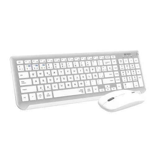 Tangentbord Subblim SUBKBC-DCEP10 Vit Qwerty Spanska QWERTY