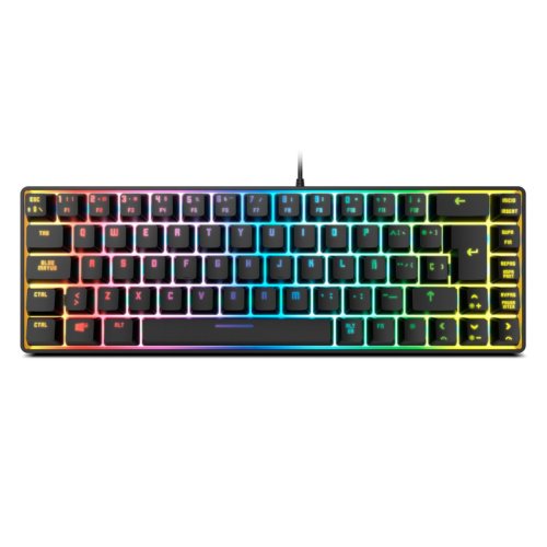 Tangentbord Krom NXKROMKALISTASP Qwerty Spanska Svart