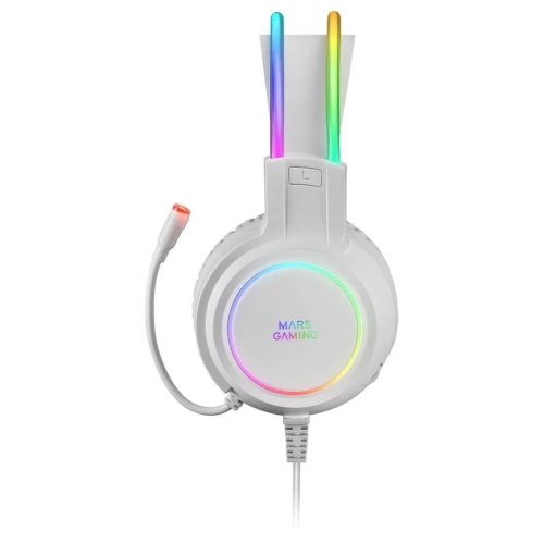 Hrlurar med mikrofon Gaming Mars Gaming MHRGBW Vit