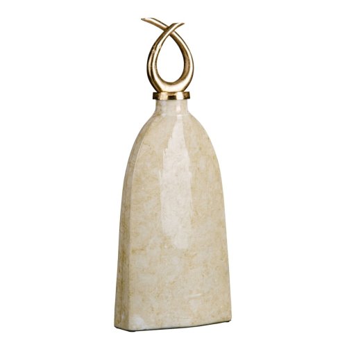 Vas 24 x 13 x 64 cm Glas Gyllene Metall Vit