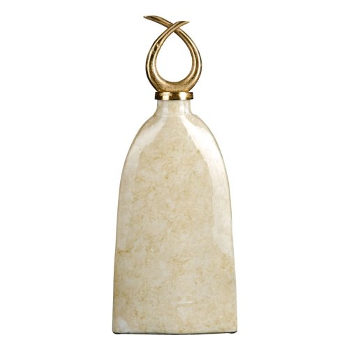 Vas 24 x 13 x 64 cm Glas Gyllene Metall Vit