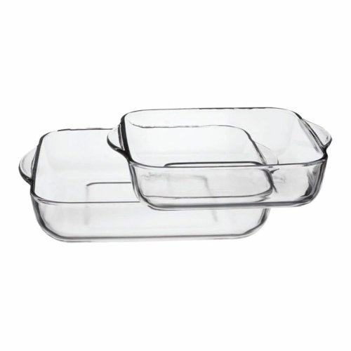 Set med Ugnsfasta Formar Pasabahce 1690037 Transparent Glas 1 L