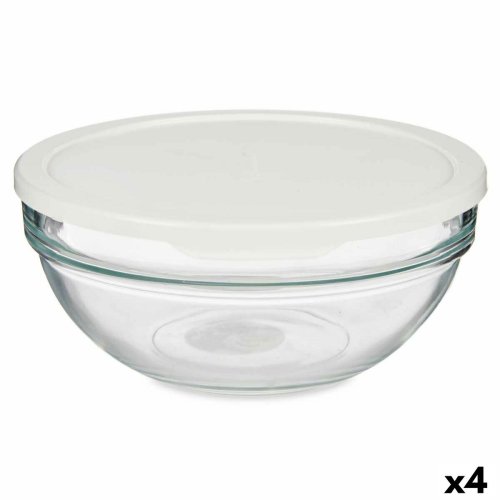 Rund matlda med lock Pasabahce Chefs Vit 1,135 L 17,2 x 7,6 x 1