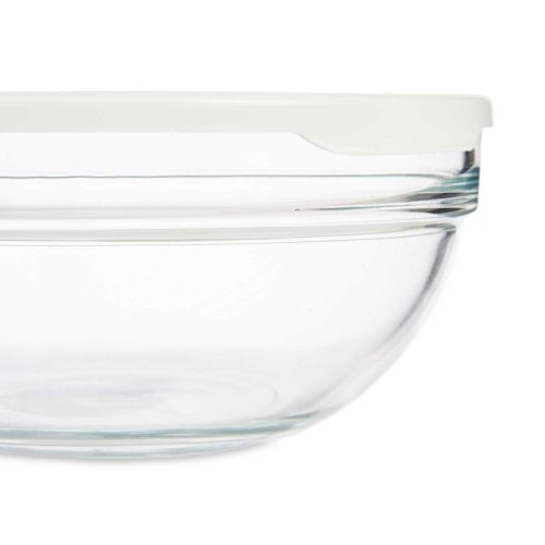 Rund matlda med lock Pasabahce Chefs Vit 1,135 L 17,2 x 7,6 x 1