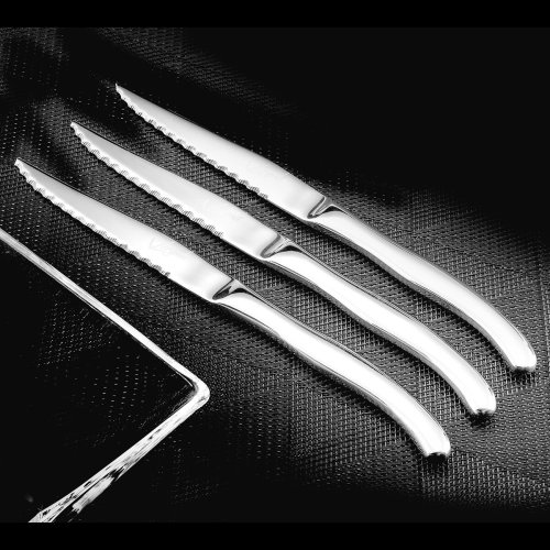 Set med kttknivar Amefa Virgule Silvrig Metall 23,5 x 1,9 x 0,8