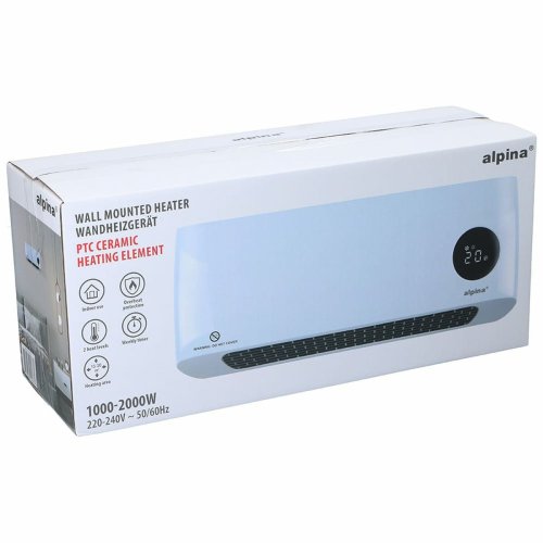 Elektriskt keramiskt vrmeelement Alpina Vit 1000-2000 W