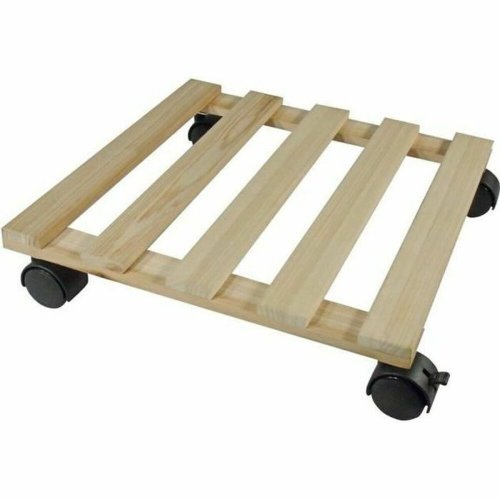 Blompall med hjul Nature Naturell Grantr (35 x 35 x 7,4 cm)