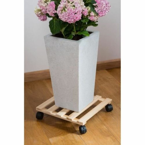 Blompall med hjul Nature Naturell Grantr (35 x 35 x 7,4 cm)