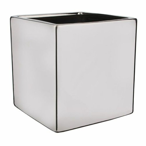 Kruka Mica Decorations Chaz Silvrig Keramik Fyrkantig 10 x 10 x