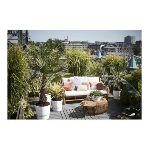 Blomkruka med fat Elho Greenville  39 x 36,8 cm Rund Vit Plast