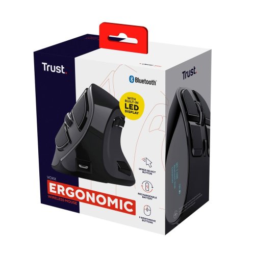 Trdls Mus Trust Voxx Svart Ergonomiskt Vertikalt Bluetooth Lad