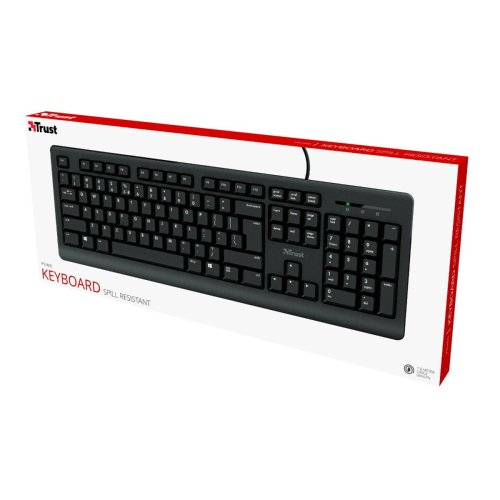 Tangentbord Trust 23880 Svart Engelska EEUU QWERTY