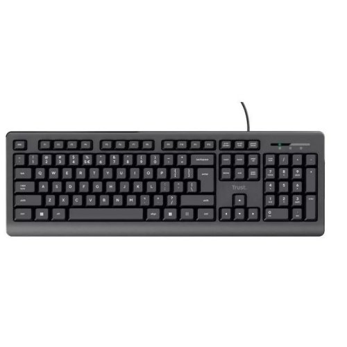 Tangentbord Trust 24639 Svart Engelska EEUU QWERTY