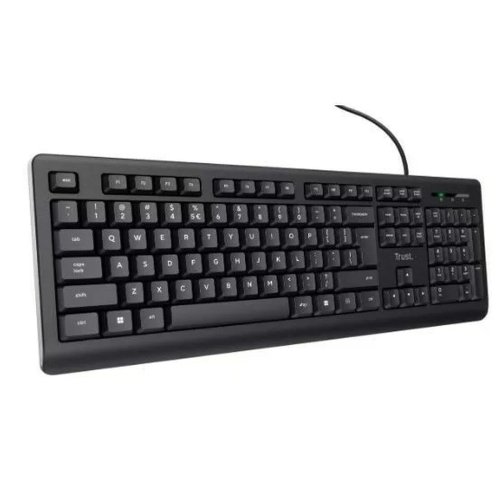 Tangentbord Trust 24639 Svart Engelska EEUU QWERTY