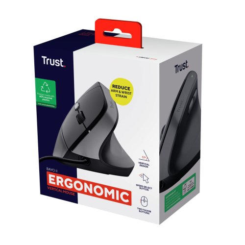 Optisk Mus Ergonomisk Trust 25144 Svart 2400 dpi