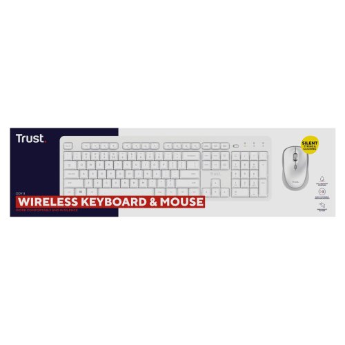 Tangentbord och Mus Trust 25465 Vit (Vit)