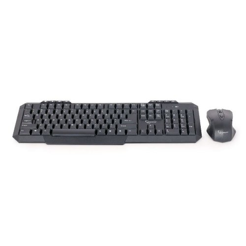 Tangentbord och Mus GEMBIRD KBS-WM-02 Svart Svartvit QWERTY Qwer