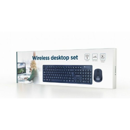 Tangentbord och Mus GEMBIRD KBS-WCH-03 Qwerty UK Svart Svartvit