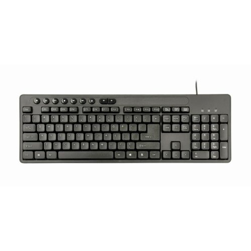 Tangentbord och Mus GEMBIRD KBS-UM-04 Svart Svartvit QWERTY Qwer