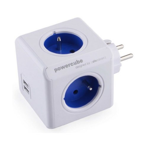 multipluggar i kubform Allocacoc PowerCube Original USB (E)