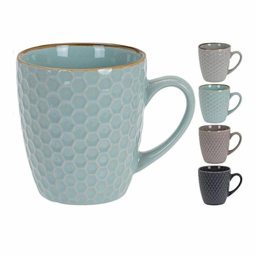 Set med kaffekoppar Excellent Houseware Stengods 200 ml Geometri