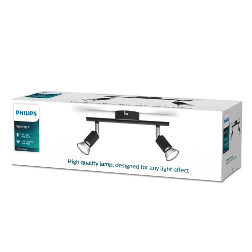 Spotlight Philips limbali Svart GU10 (2 antal)
