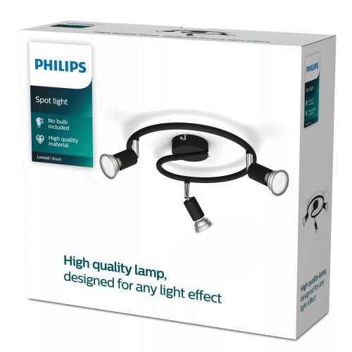 Spotlight Philips limbali Svart GU10 (3 antal)