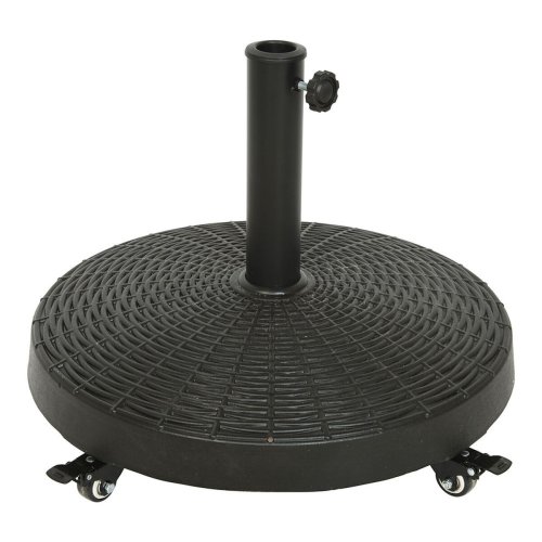Parasollfot 841097 Svart Polyetylen Stl Med hjul  52 cm