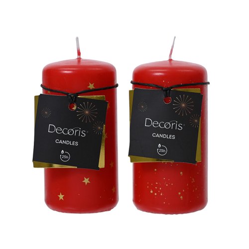 Ljus Decoris Rd  5 x 10 cm