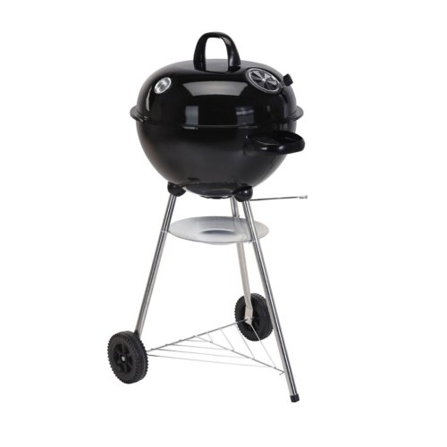 Kolgrill med hjul Svart 47 x 90 cm Rund