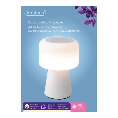 LED-lampa med Bluetooth-hgtalare och strdls laddare Lumineo 8