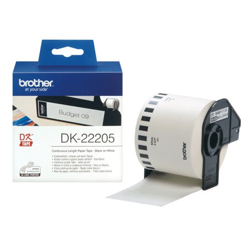 Kontinuerligt Papper till Skrivare Brother DK22205 Vit Svart (1