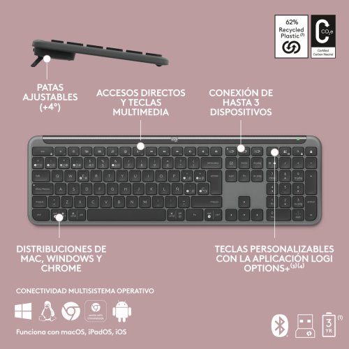 Trdlst Tangentbord Logitech 920-012455 Grafit QWERTY