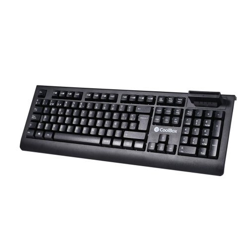 Tangentbord CoolBox COO-TEC04DNI Svart Qwerty Spanska