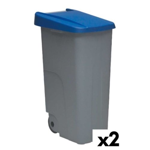 Papperskorg p hjul Denox 85 L Bl 58 x 41 x 76 cm