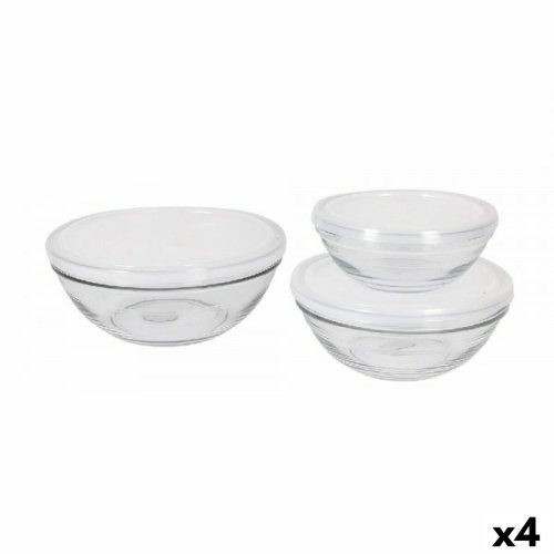 Sklset Duralex Lys Med lock 3 Delar (4 antal)