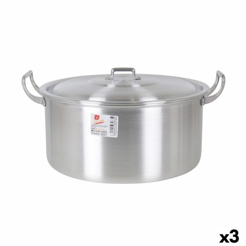 Kastrull med lock Aluminium 41 x 33 x 19 cm (3 antal)