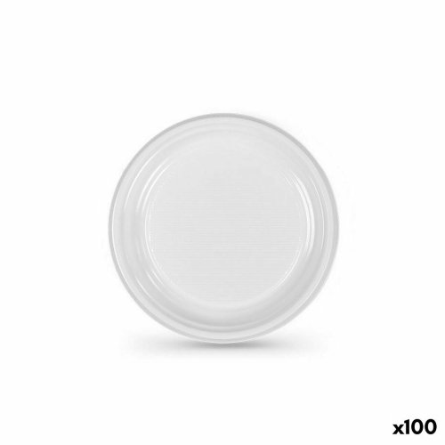 Set med teranvndbara tallrikar Algon Vit Plast 17 x 17 x 1,5 c
