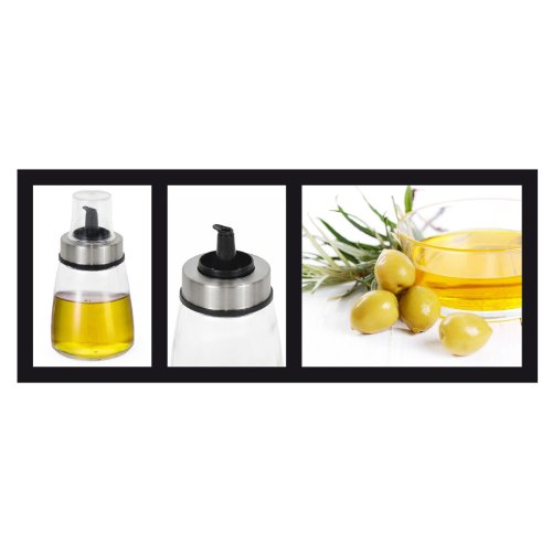 Oljeflaska Quttin Transparent Silvrig Glas 200 ml 6,5 x 6,5 x 12
