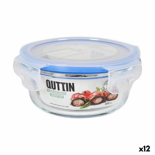 Rund matlda med lock Quttin Transparent 400 ml  13,5 x 6 cm (1