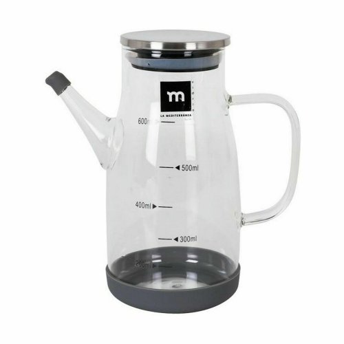 Oljeflaska La Mediterrnea Rostfritt stl Borosilikatglas 600 ml