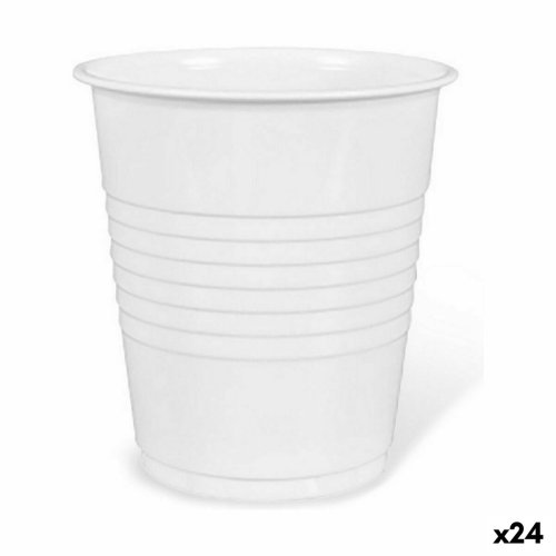 Set med teranvndbara glas Algon Kaffe/ Caf Vit Plast 25 Delar