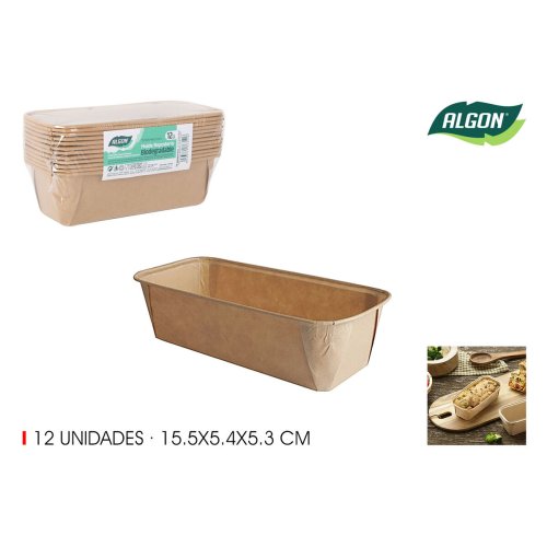 Set med Formar fr Bakverk Algon Papper 15,5 x 5,4 x 5,3 cm 12 D