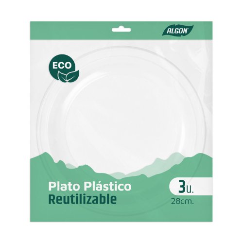 Tallriksset Algon Plast 28 cm 3 Delar (24 antal)