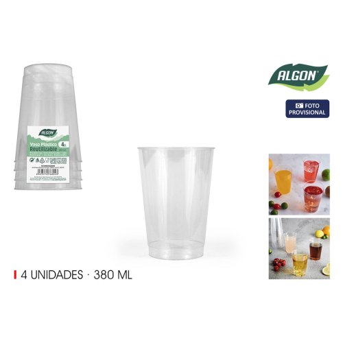 Glasset Algon Plast 380 ml 4 Delar (24 antal)